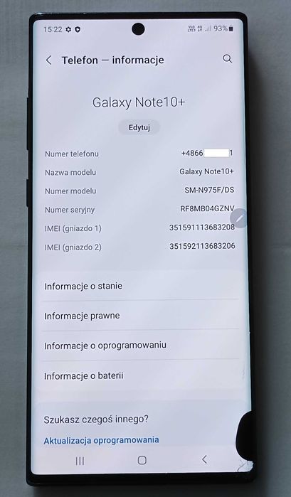 Samsung Galaxy Note 10 Plus N975F 12GB RAM / 256GB pamięci wewnętrznej
