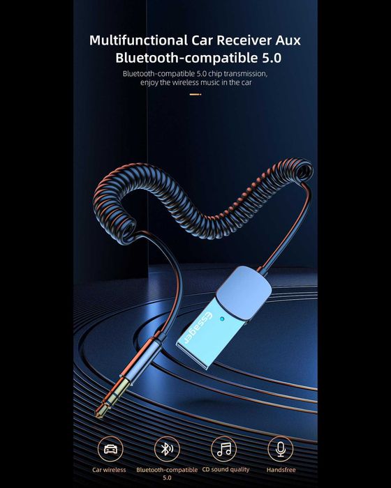 Audio BT Bluetooth 5.0 iOS Android auto rádio mãos livres kit carro HQ