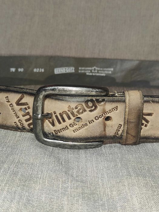 Skórzany tłoczony pasek męski damski marki Bernd Gotz