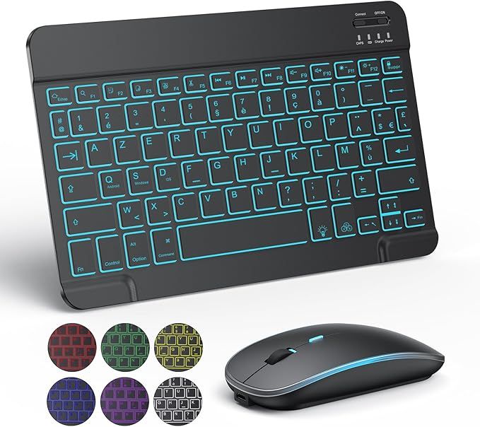 Bezprzewodowy zestaw klawiatura i mysz TECURS Bluetooth AZERTY