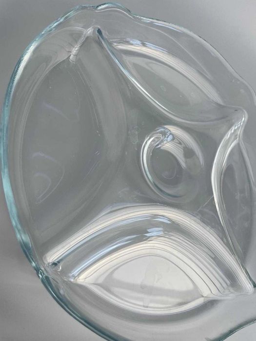 Półmisek dzielony szklany okrągły patera 30 cm