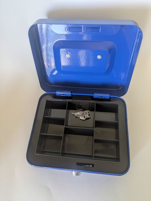 Cofre com chave 20 x 9 x 16 cm - Caixa de Dinheiro Fechável com Chave