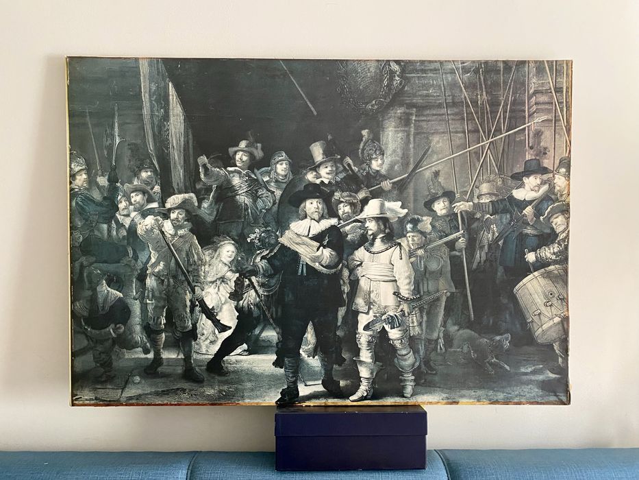 Quadro Grande "A Ronda Noturna" (Rembrandt) - 120x89cm