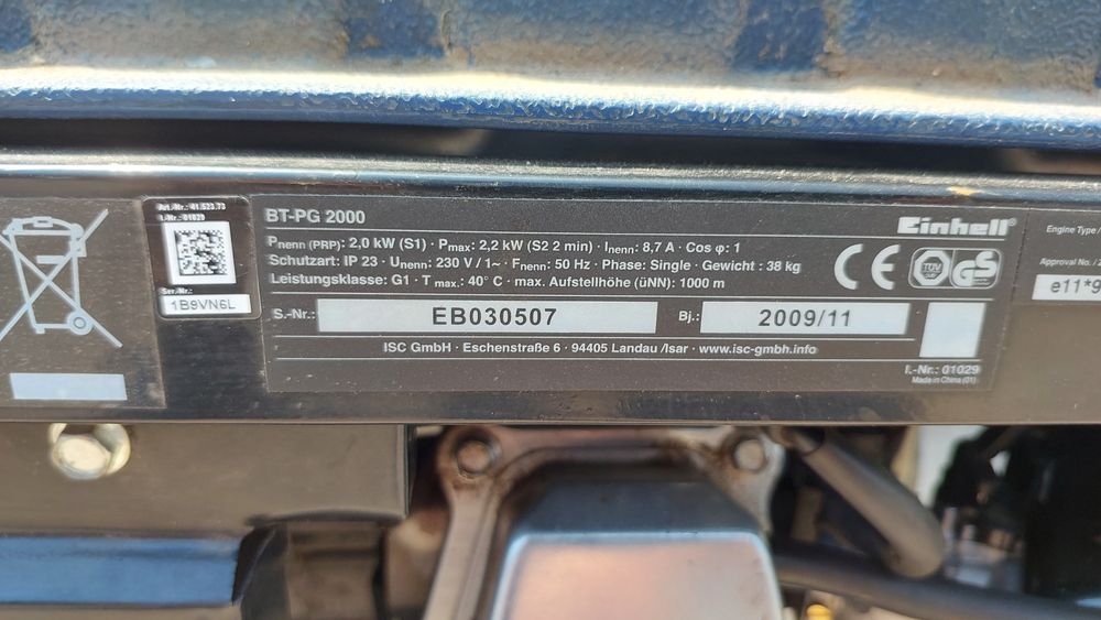 Генератор бензиновый Einhell BT-PG 2000 Германия