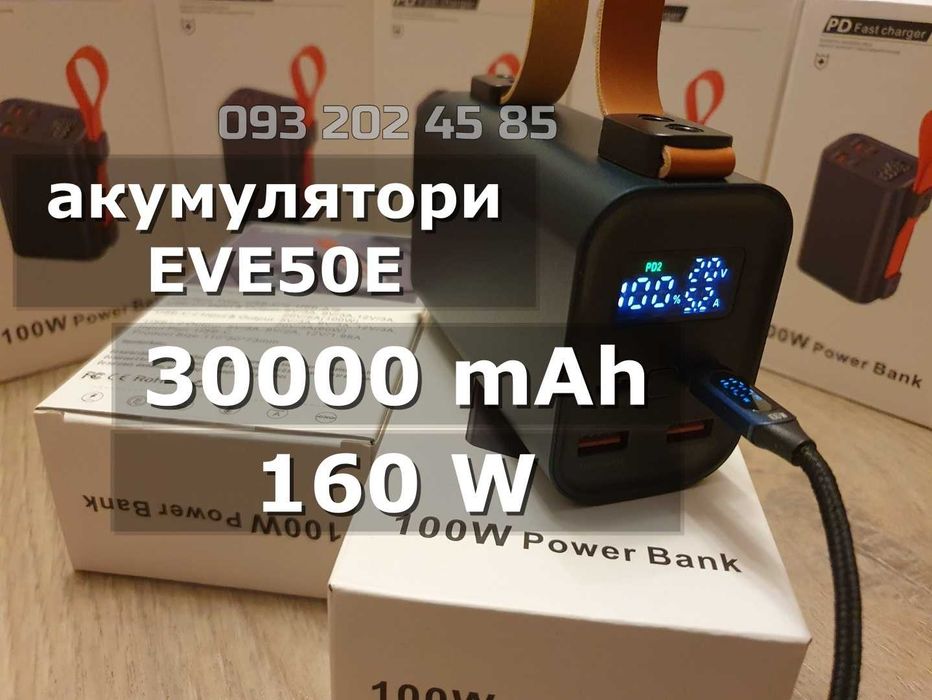 160W 30000mAh (EVE50E) потужний універсальний повербанк WPD-100 USB-C