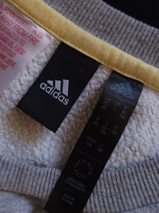 Szaro-żółta bluza – adidas – 164 cm