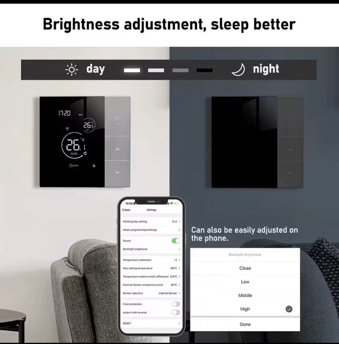 Termorregulador inteligente wi-fi Tuya