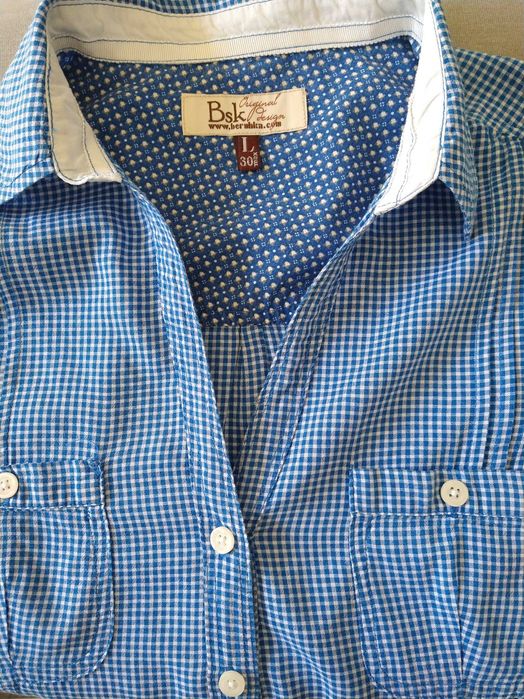 Damska koszula w w drobną kratę