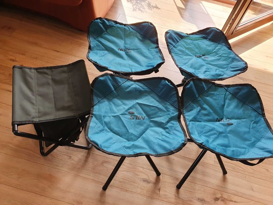 Krzesła turystyczne kempingowe wędkarskie rozkładane NILS MIKADO 5 szt