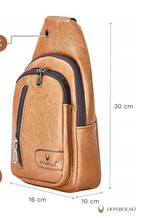 Donbolso Torba Nerka Męska Z Eko Skóry Regulowana Na Ramię Plecy