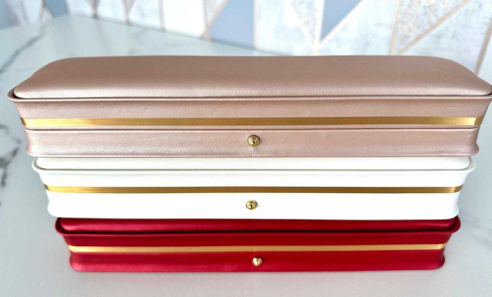 Pudełko prezentowe na Bransoletkę Łańcuszek Biało ZŁOTE Długie NOWE!