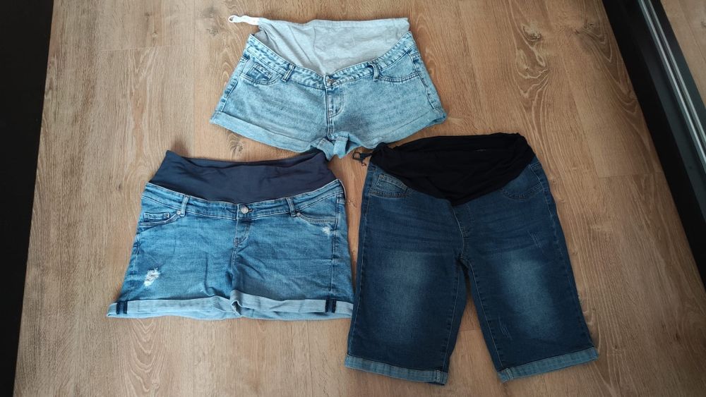 Krótkie spodenki ciążowe - trzy pary, rozmiar L