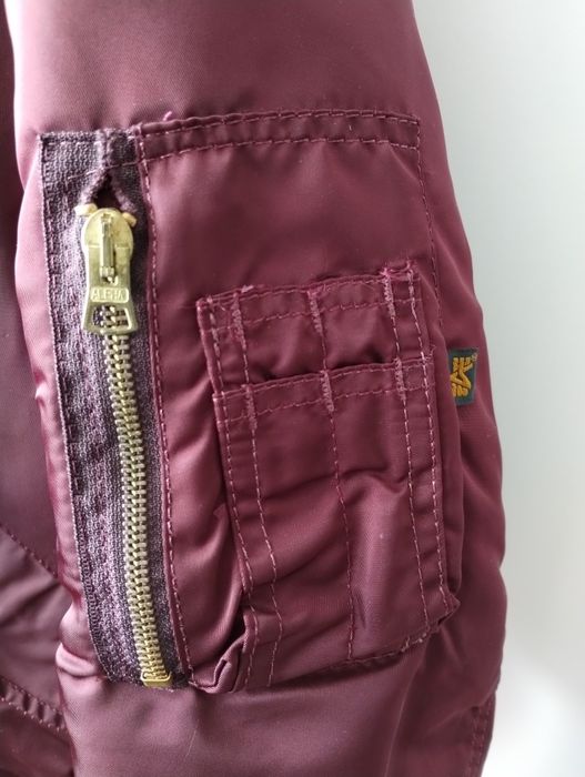 Alpha Industries MA-1 made in usa bordo flek bomber unikat!