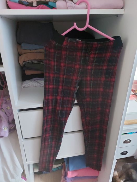 Zara legginsy 146 152 świąteczne kratka