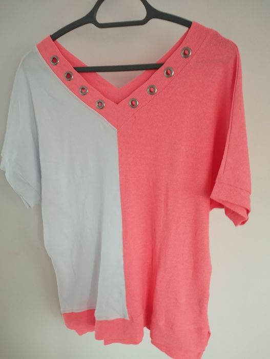 Śliczna duża bluzka bawełna prążek Firmy ELITE