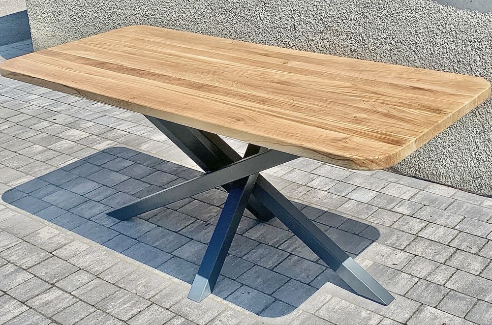 Stół dębowy pająk 240cm w stylu loftowym industrialny lity dąb