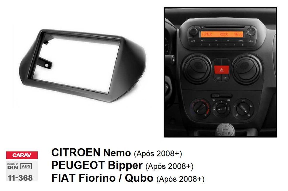 Rádio 2DIN • FIAT Qubo Fiorino CITROEN Nemo PEUGEOT Bipper • Android