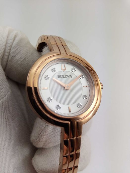 Женские часы 8 бриллиантов - Bulova Rhapsody 97P145 утонченный подарок