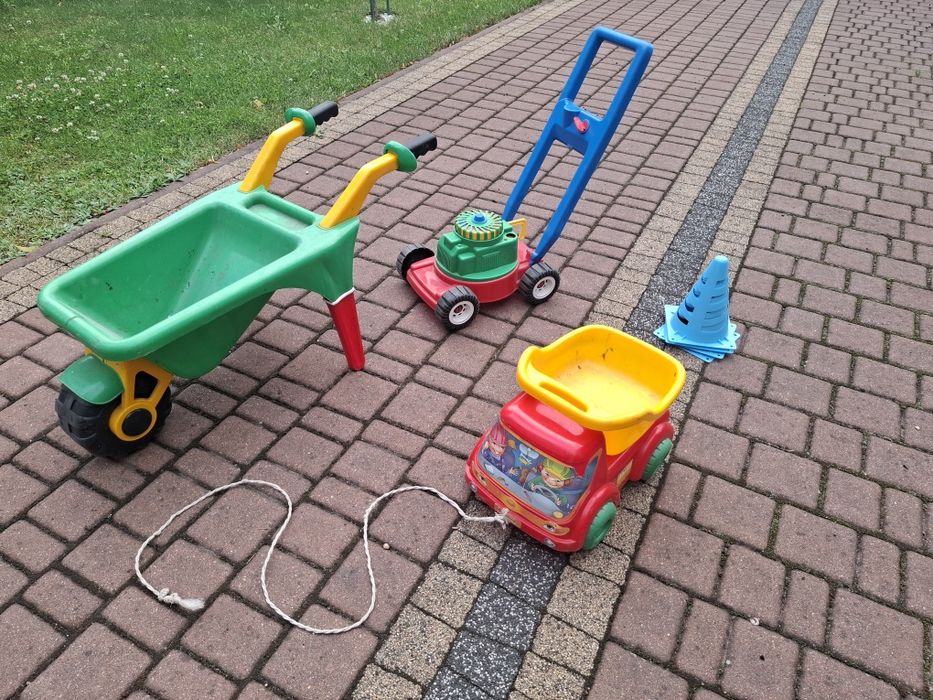 zabawki ogrodowe taczka kosiarka