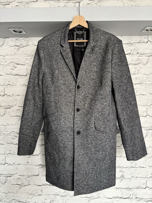 Płaszcz męski marki Only & Sons rozmiar M szary King Coat in OTW
