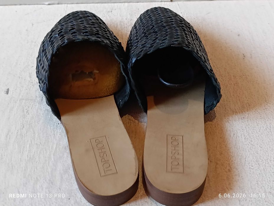 klapki skórzane Topshop
