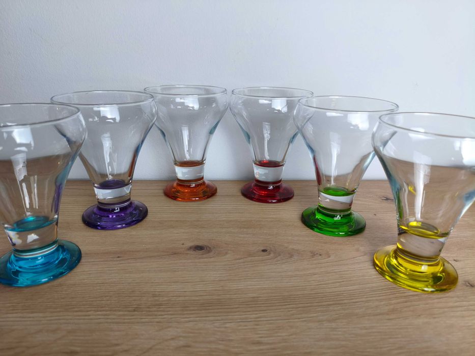 Pucharki na desery lody z kolorowym dnem zestaw 6szt