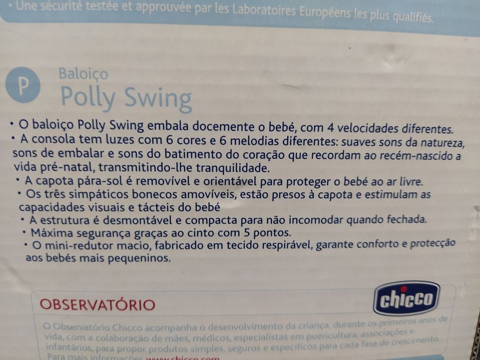 Vendo cadeira Chicco de baloiço eléctrica pouco uso  nova na caixa.