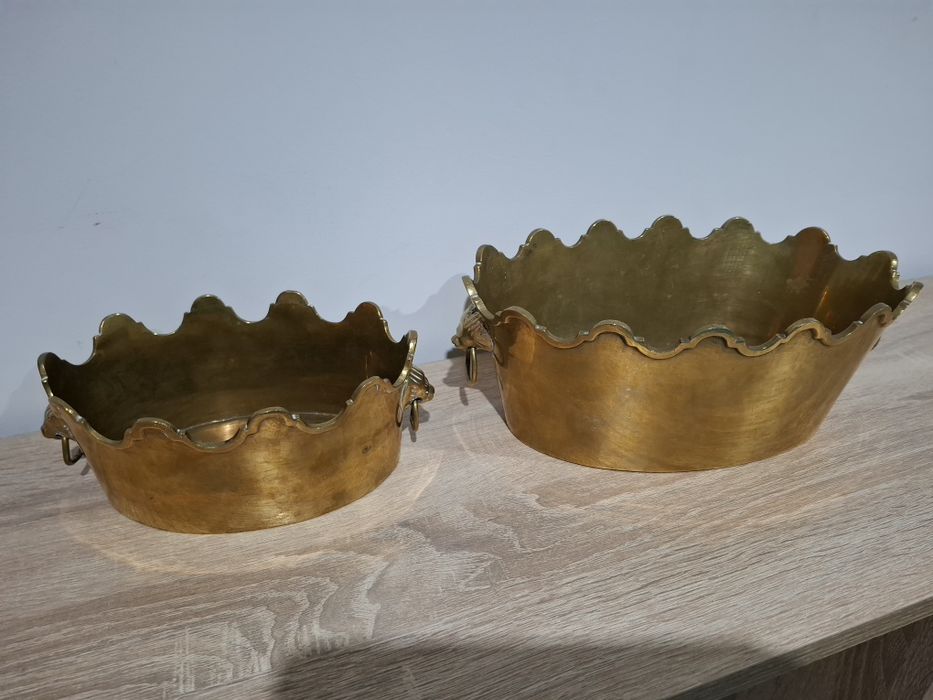 Żardiniera mosiężna 2 szt. Misa donica