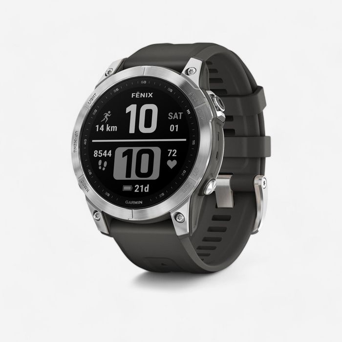 SMARTWATHCH GPS GARMIN FENIX 7 PRATEADO E BRACELETE CINZENTA