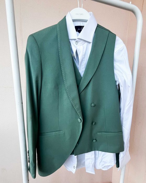 Fato Formal Completo Verde Água | João Vilas Boas | 4 Peças | Tamanho S | Novo