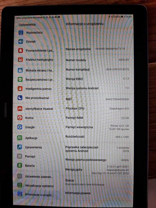 Tablet  T3 10  stan bardzo dobry