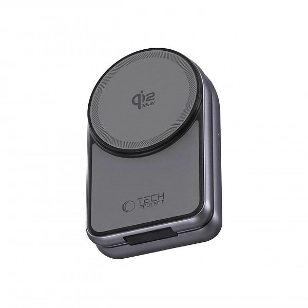 Tech-Protect A53/3In1 Magnetic Magsafe Wireless Charger 25W Qi2.2 Dark
