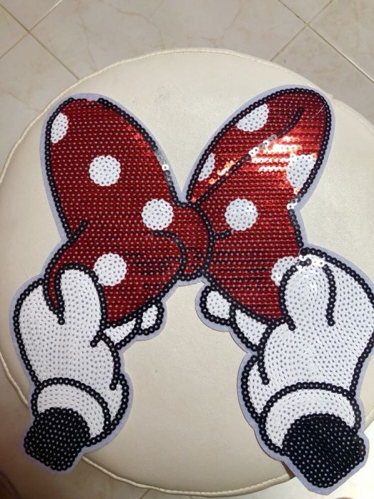 Laço da Minnie - Aplique em lantejoulas (novo)