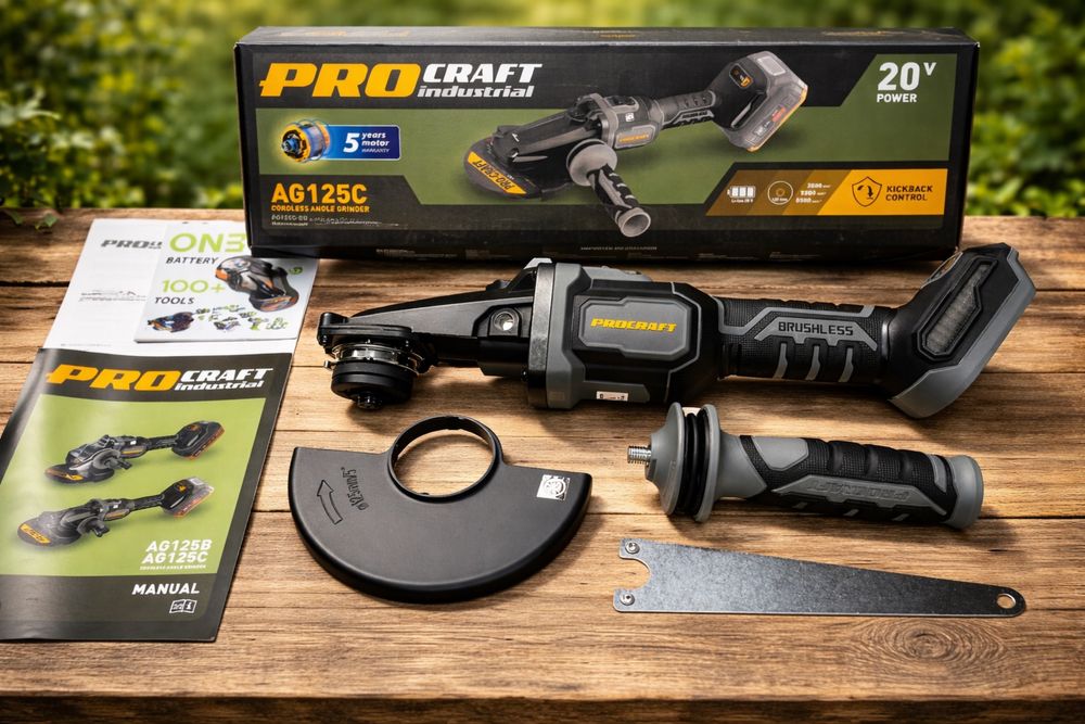 Болгарка акумуляторна Procraft industrial AG125C (без акб та зп)