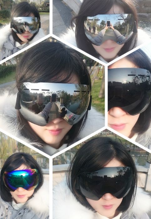 Лыжная маска С ЧЕХЛОМ! горнолыжные очки защита от UV лижна мото вело