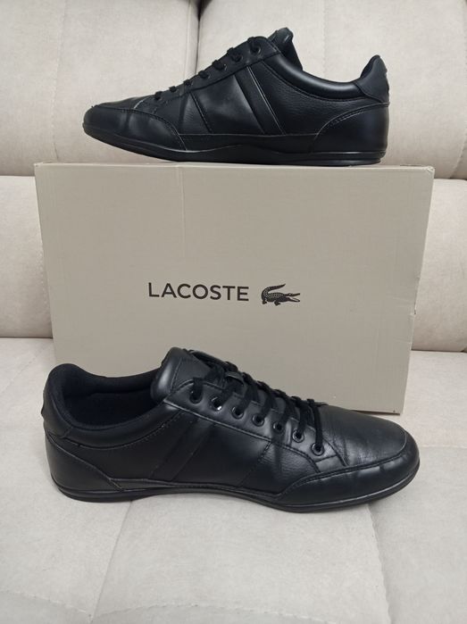 Buty Lacoste Chaymon rozmiar 42,5 czarne skóra skórzane trampki męskie