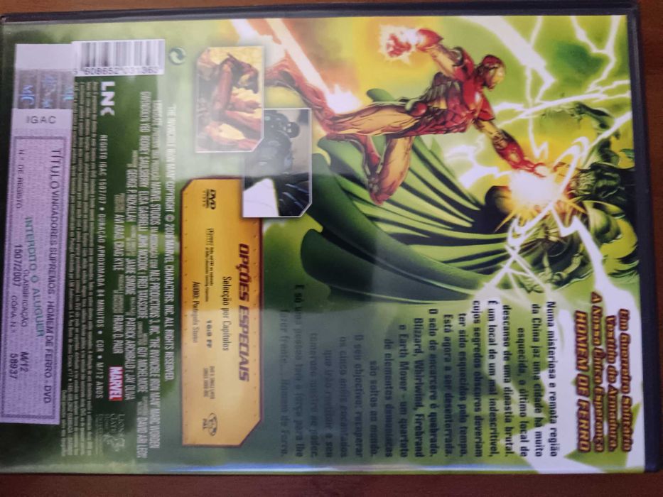 filme dvd original - homem de ferro - animação