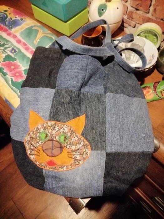 Torba jeansowa z podszewką.