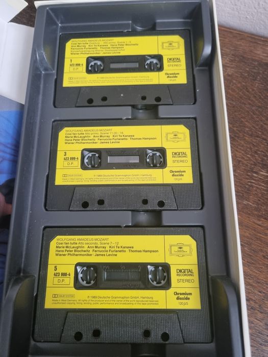 zestaw vintage 3 kaset magnetofonowych (chromowych) z operą Wolfganga