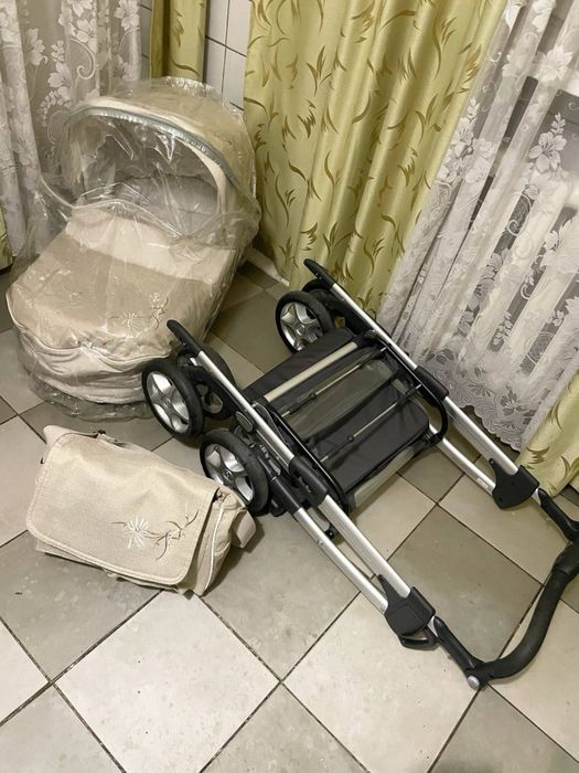 коляска 2 в 1 Silver Cross Sleepover Elegance Sport, беж