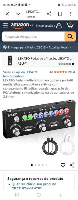 Pedal multi efeitos LAKATO novo
