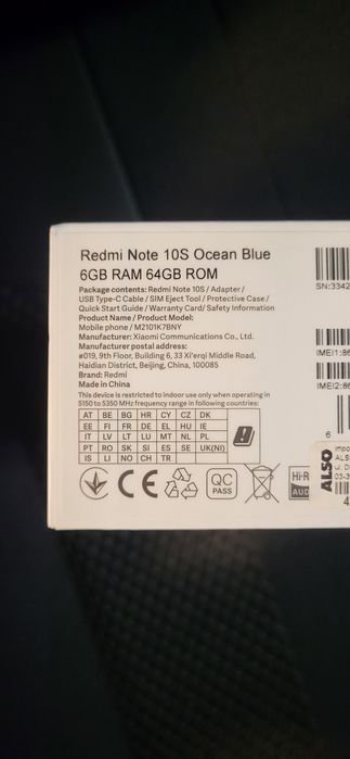 Xiaomi Redmi Note 10S 64GB NFC AMOLED stan bdb + pudełko