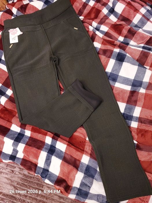 Джегінси, штани, лосини, утеплені на флісі, хакі, нові