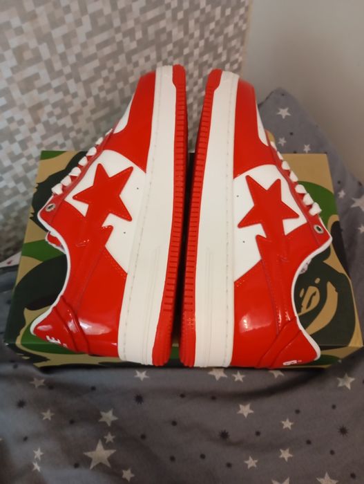 A Bathing Ape Red White Low