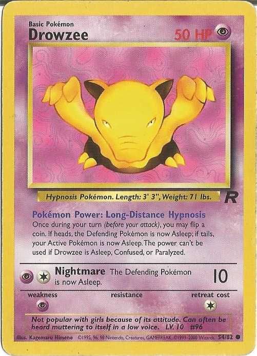 Karta POKEMON Drowzee (TR 54) Stan EX Team Rocket