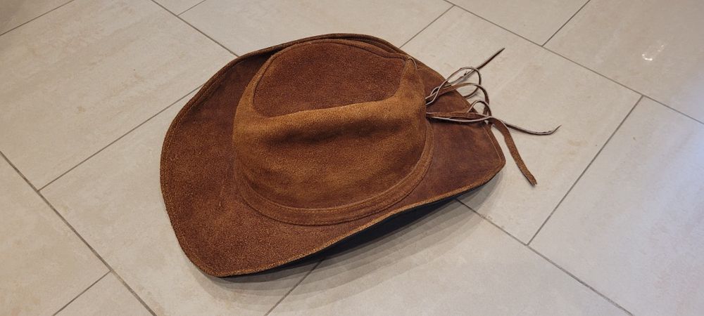 Kapelusz Kowbojski Western Skórzany Brązowy Cowboy Country