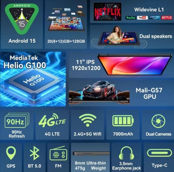 Планшет BNCF 11" IPS Helio G100 20/128GB