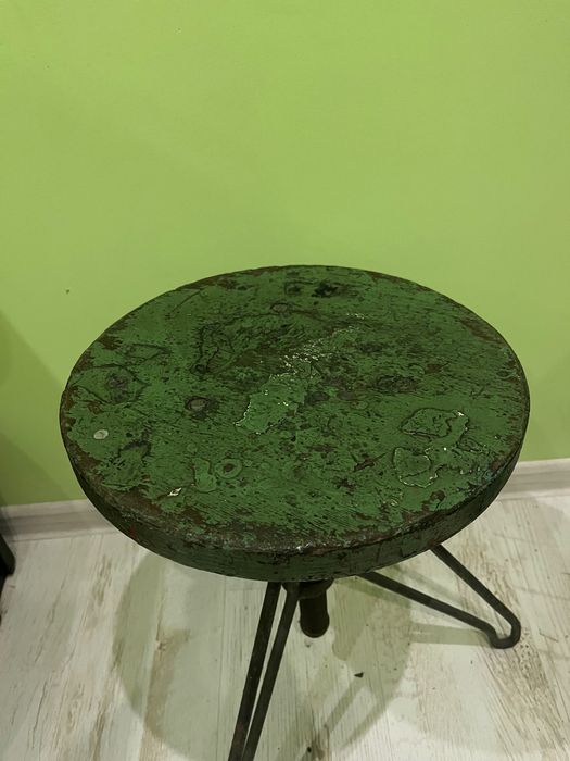 Zestaw 3 taboretów warsztatowych industrialne hoker loft PRL