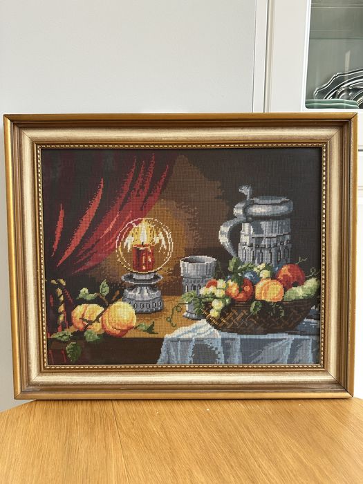 Obraz haftowany duży martwa natura