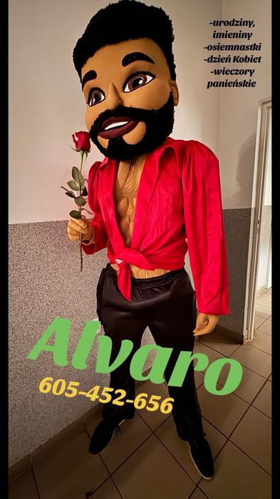 Alvaro, Dżesika , Dżejms, Kostium striptizera/ striptizerki biały miś